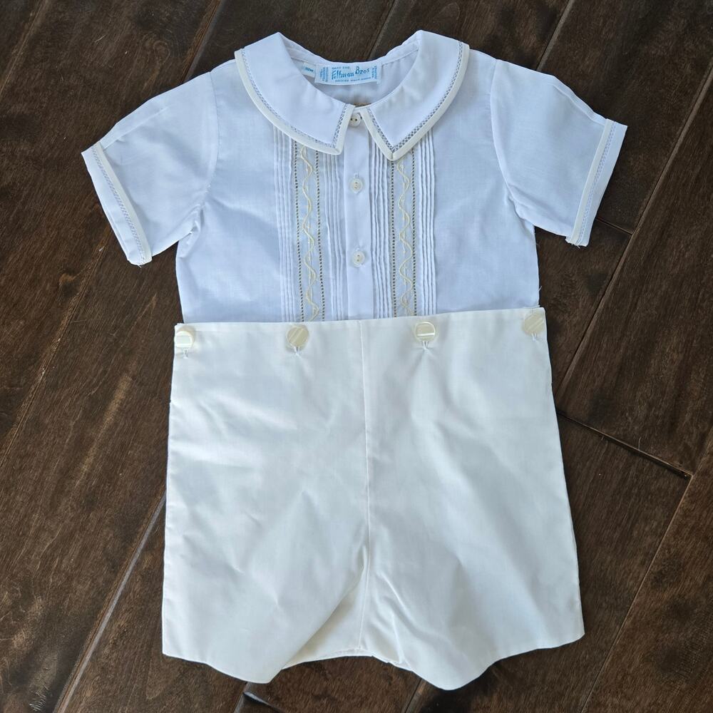 NWT Feltman Bros Boy Bobby Suit 18 Months Hand Embroidered Heirloom Photoshoot
